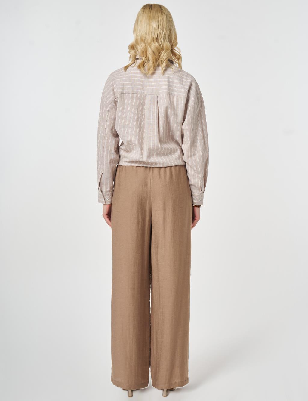 Relaxed Fit Rayon Trousers Dark Mink