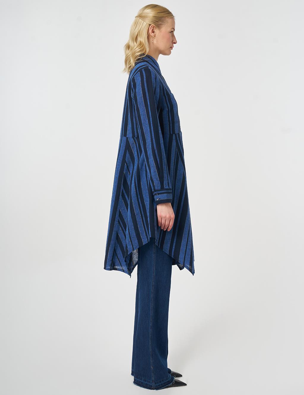 Pamuk Keten Tunik Koyu Lacivert