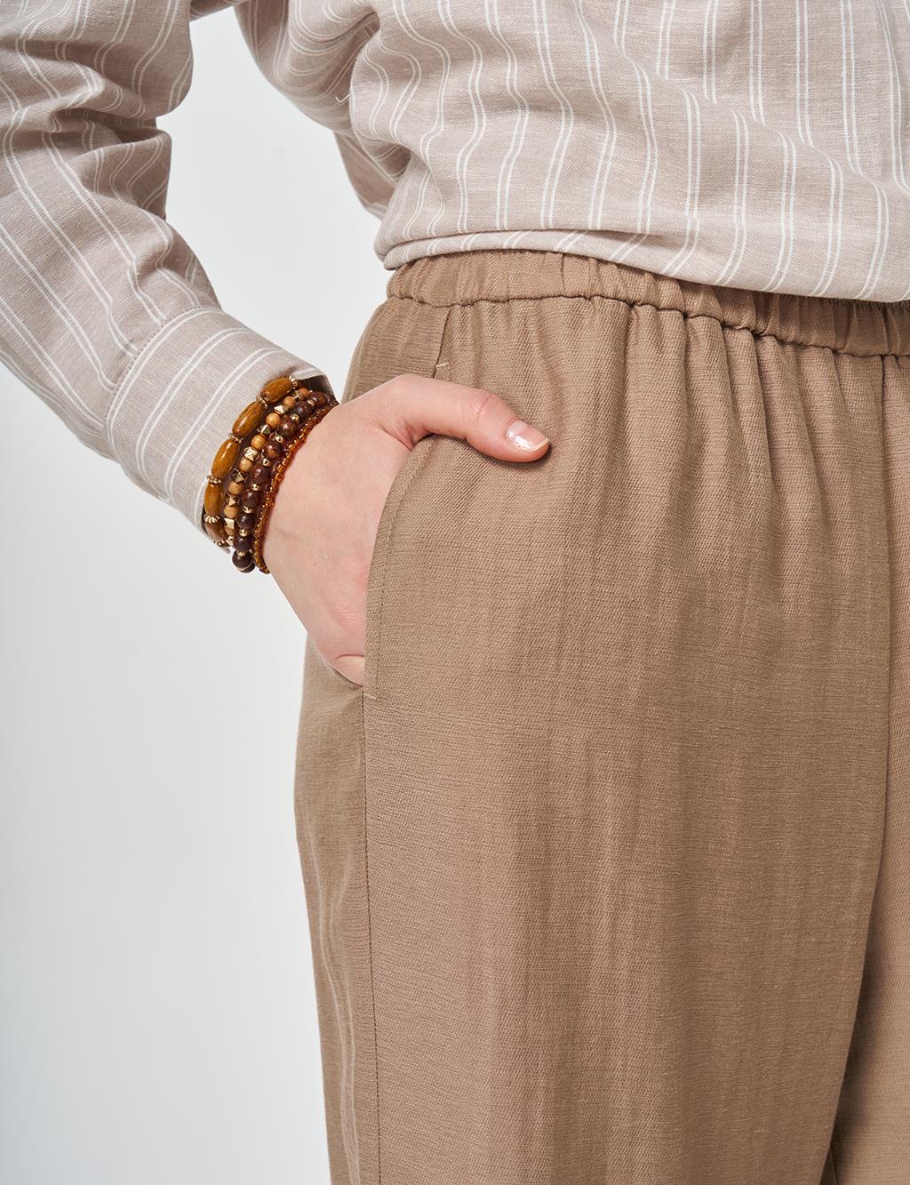 Relaxed Fit Rayon Trousers Dark Mink