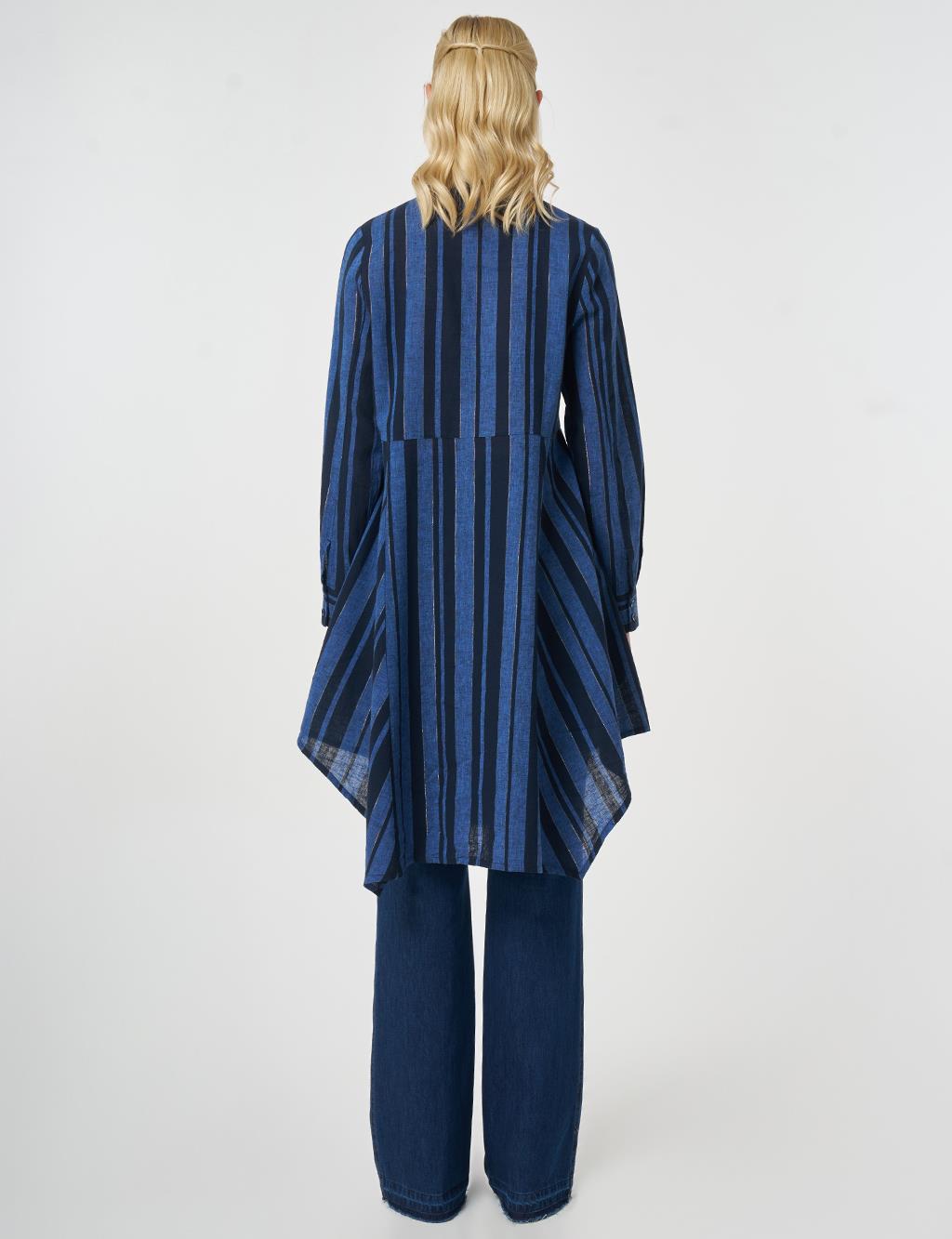 Pamuk Keten Tunik Koyu Lacivert