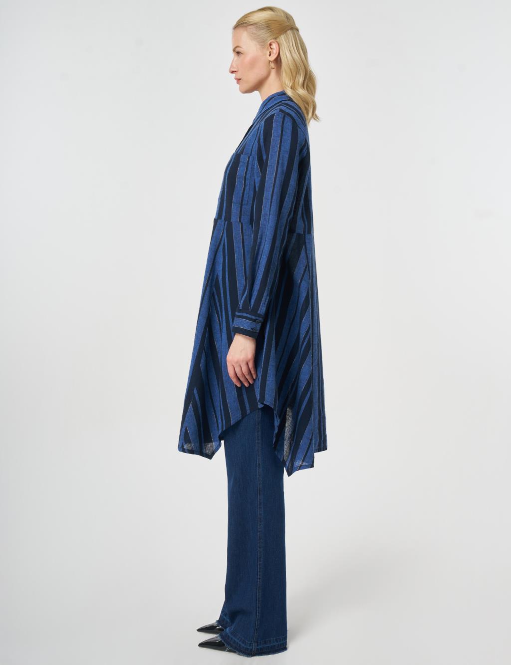 Pamuk Keten Tunik Koyu Lacivert