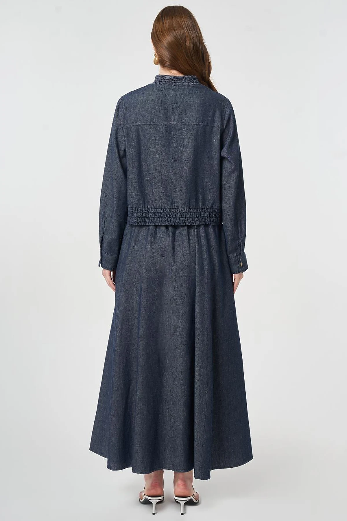 Flap Pocket Cotton Linen Two-Piece Set Dark Navy
