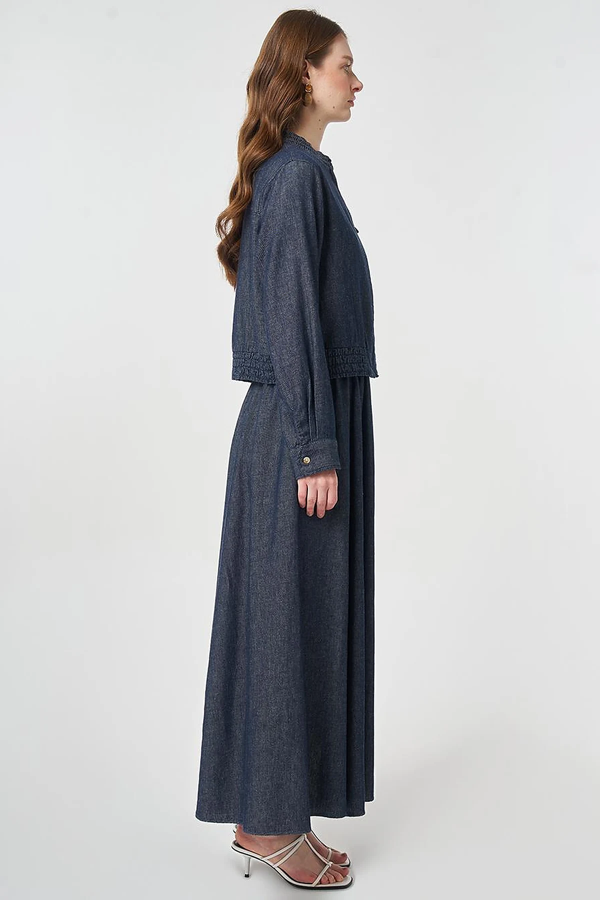 Flap Pocket Cotton Linen Two-Piece Set Dark Navy