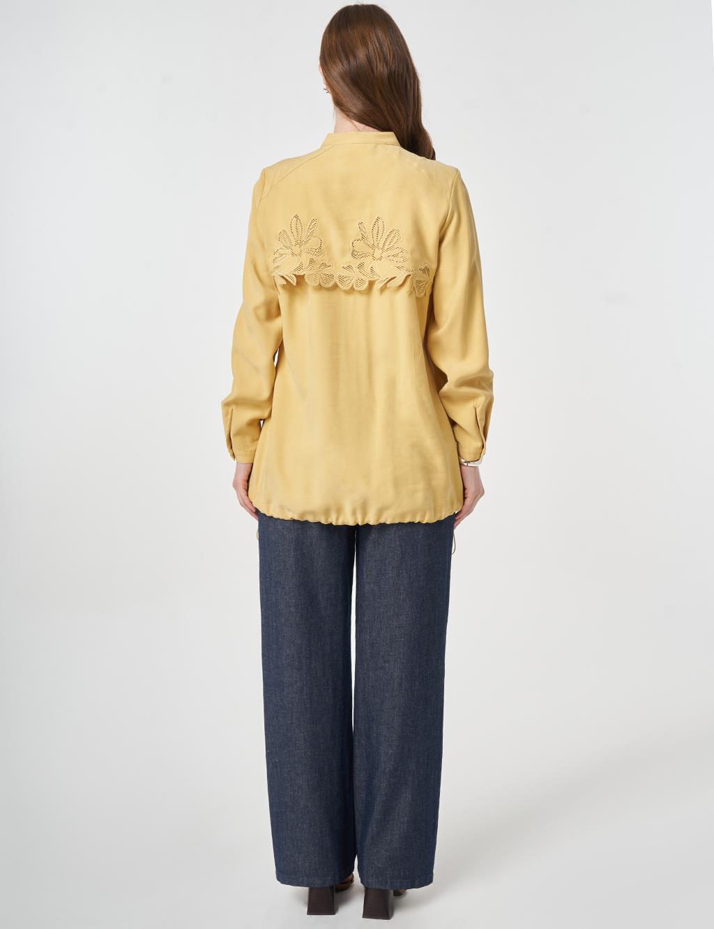 Nakış Aplikeli Tunik Hardal