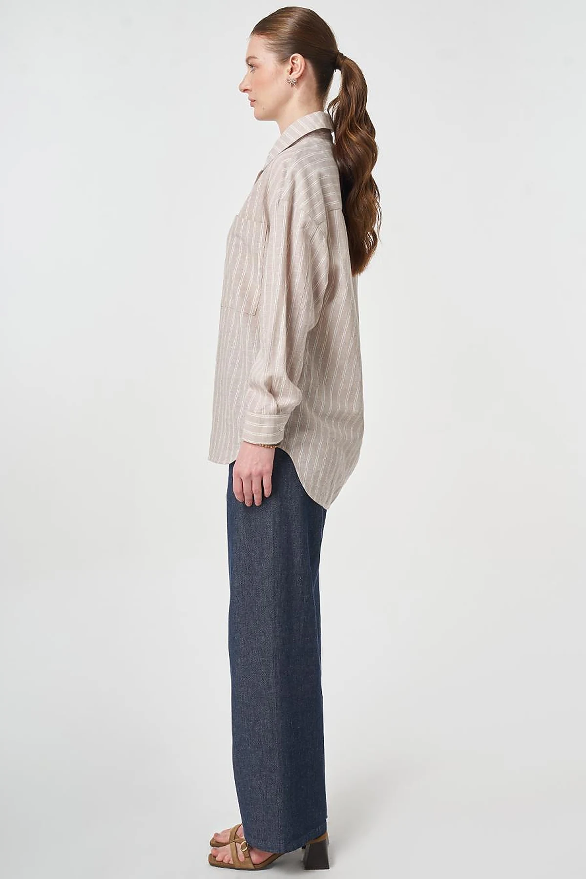 Single-Pocket Cotton Linen Tunic Mink