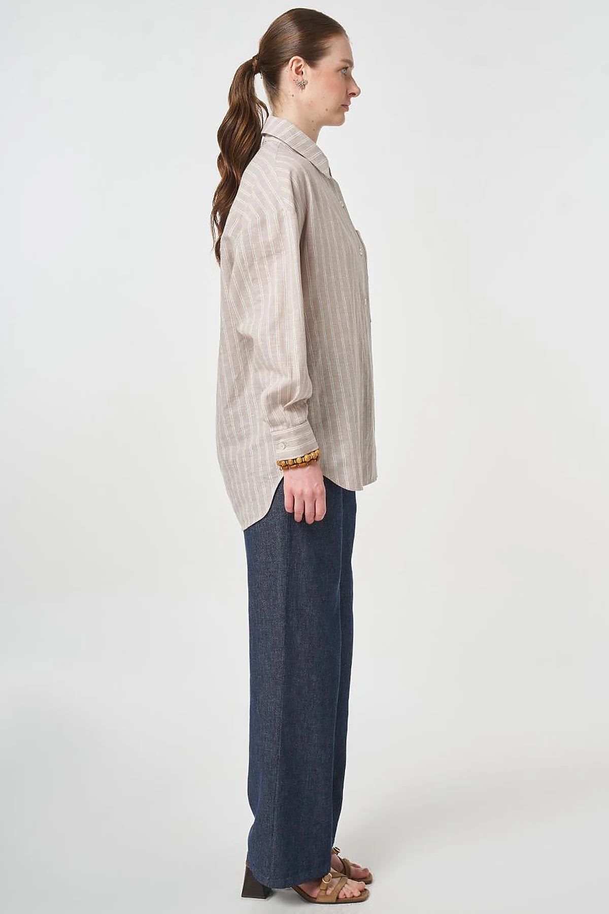 Single-Pocket Cotton Linen Tunic Mink