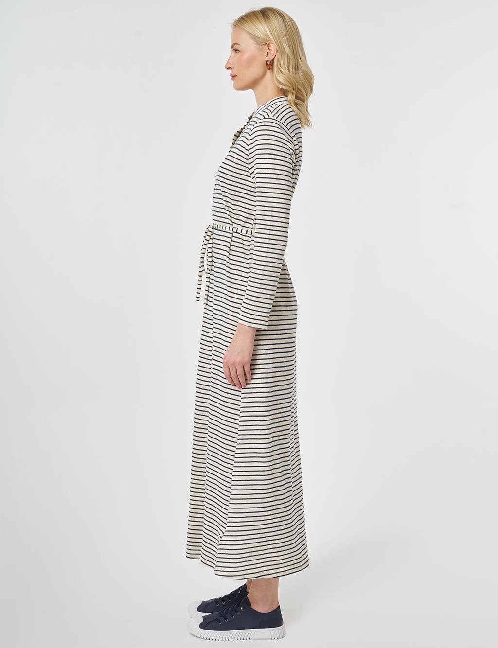 Striped Knit Dress Navy