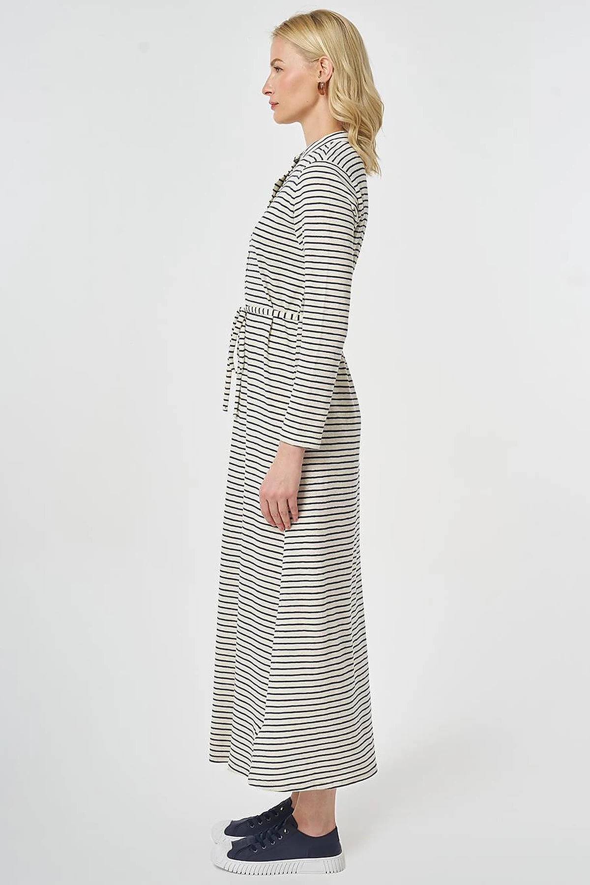 Striped Knit Dress Navy