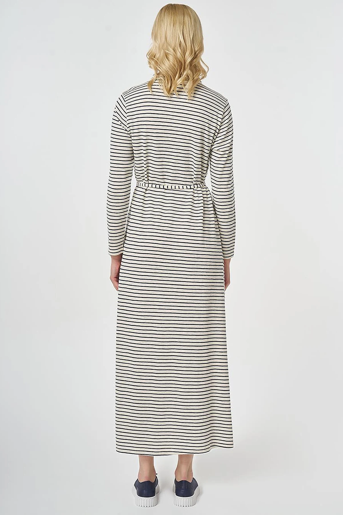 Striped Knit Dress Navy
