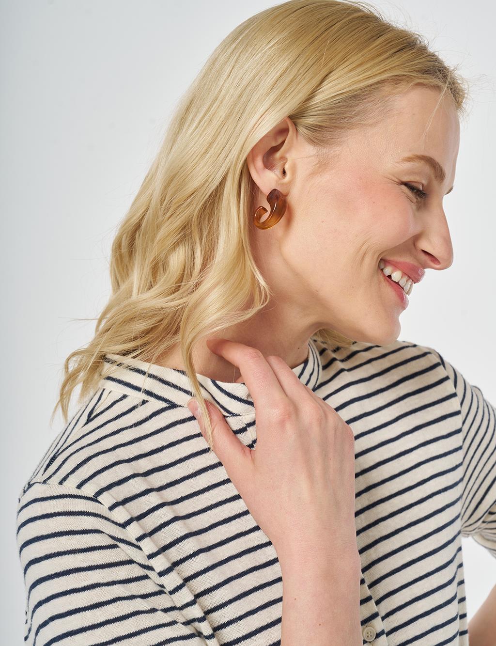 Striped Knit Dress Navy