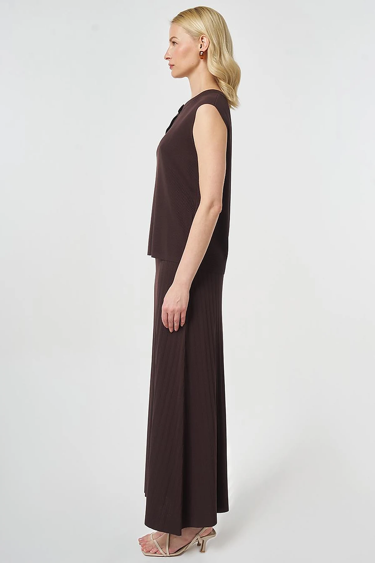 Knitted Skirt Set Dark Brown