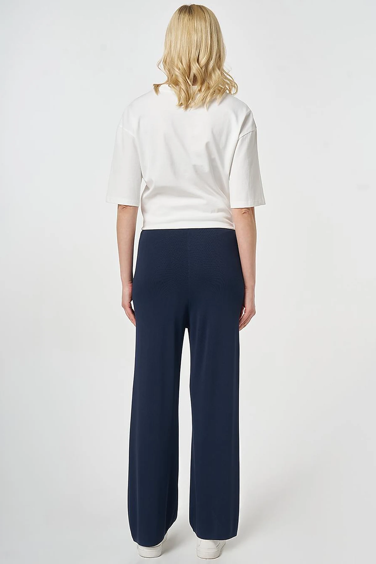 Relaxed Fit Knitted Trousers Dark Navy