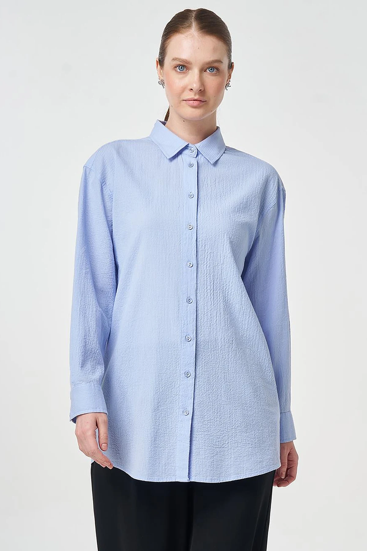 100% Cotton Relaxed Fit Tunic Crown Blue