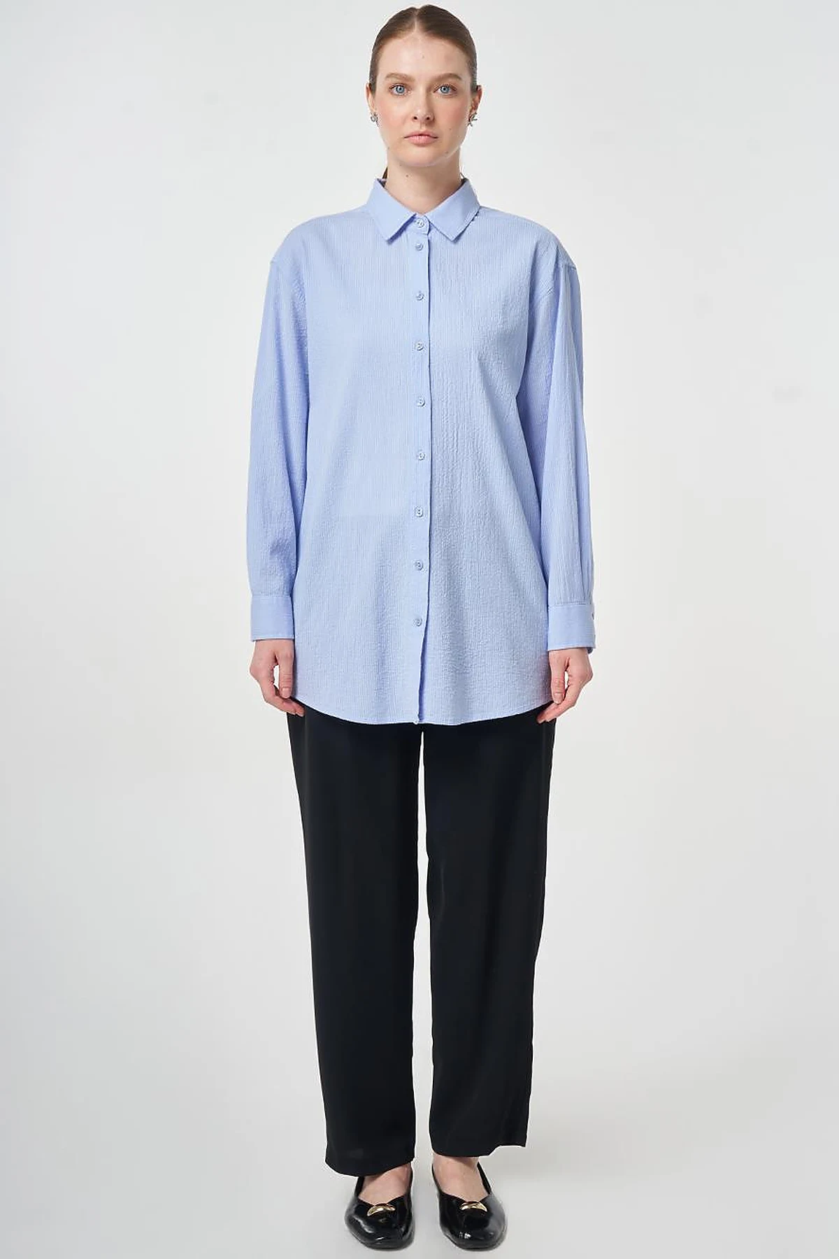 100% Cotton Relaxed Fit Tunic Crown Blue