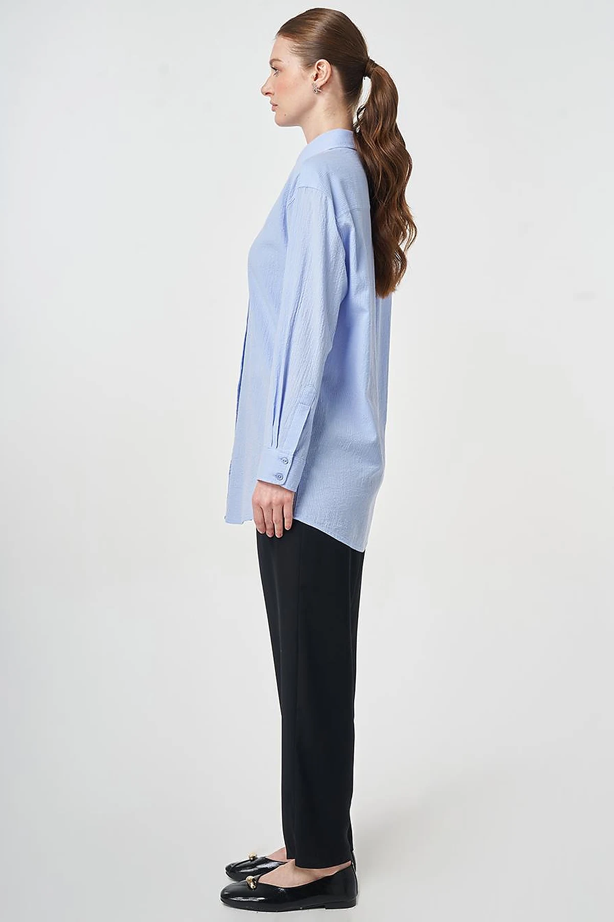 100% Cotton Relaxed Fit Tunic Crown Blue