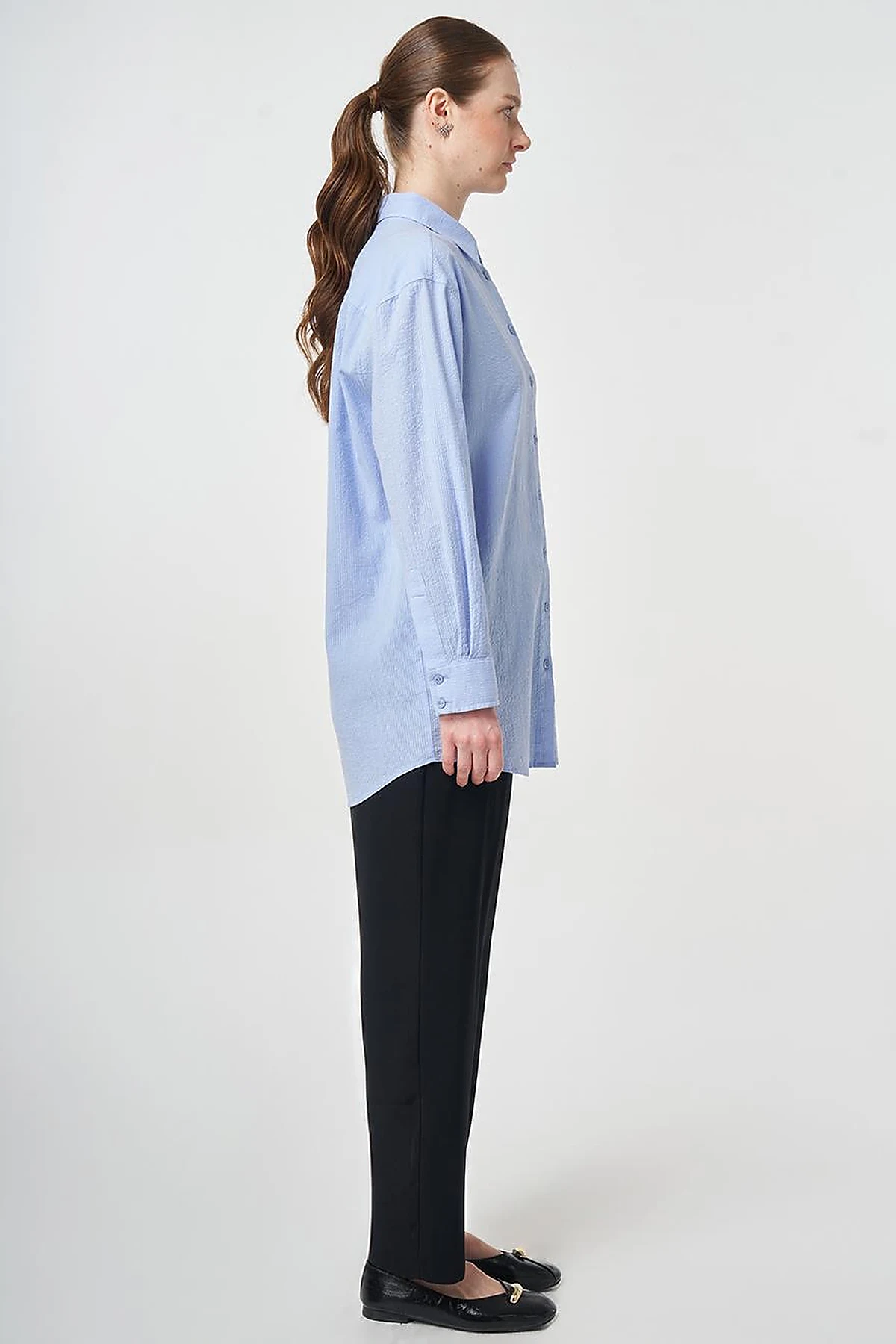100% Cotton Relaxed Fit Tunic Crown Blue