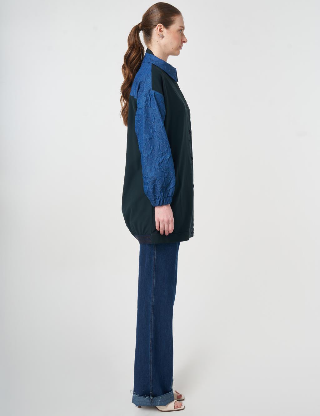 Embroidered Appliqué Jacket Dark Navy