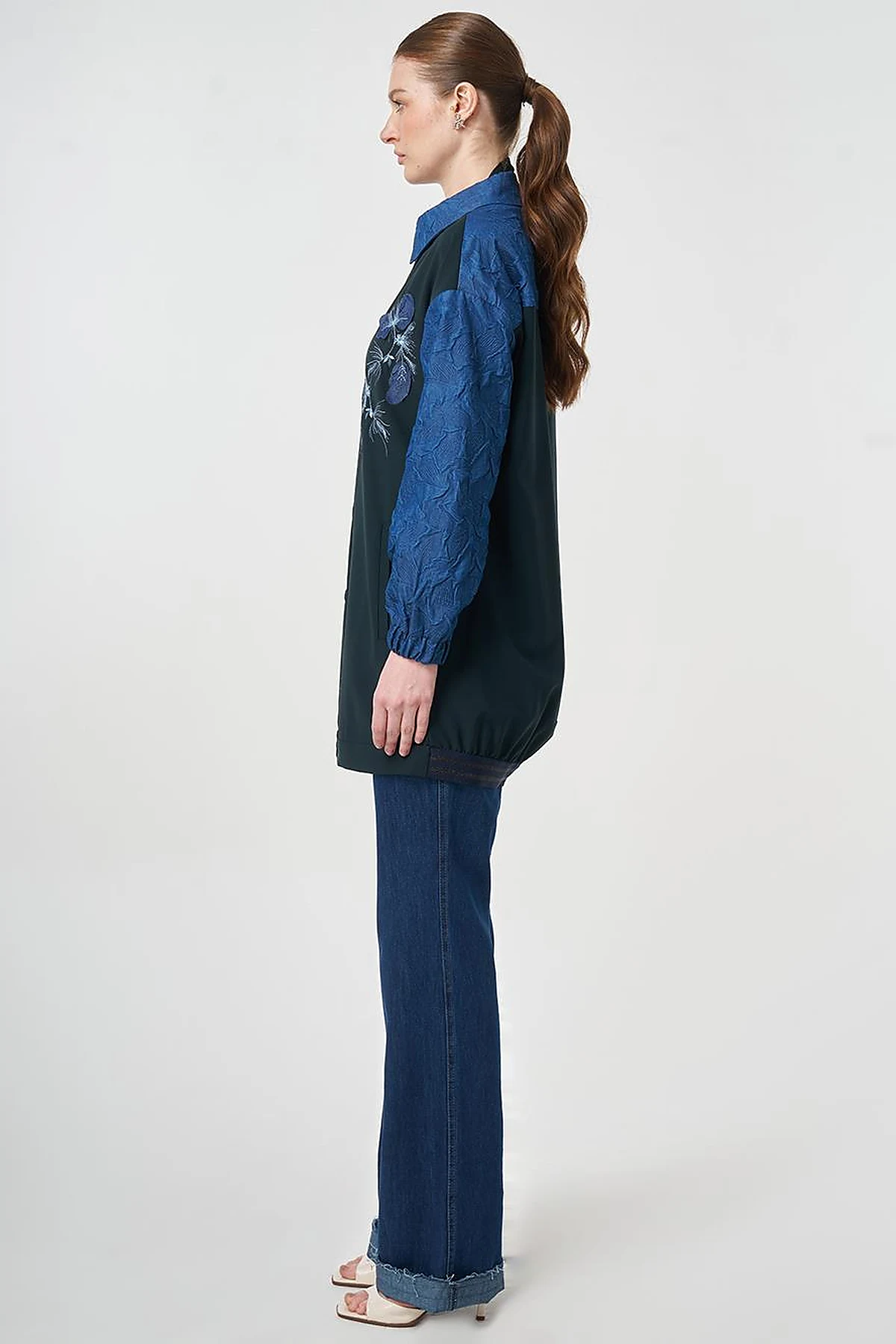 Embroidered Appliqué Jacket Dark Navy