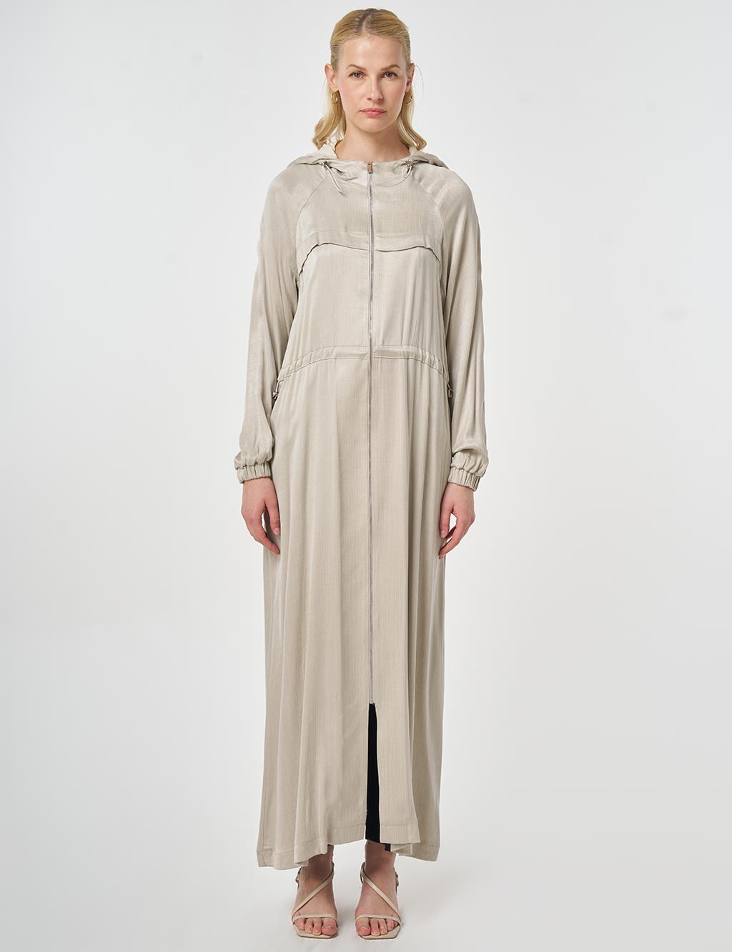Hooded Lyocell Outerwear Stone