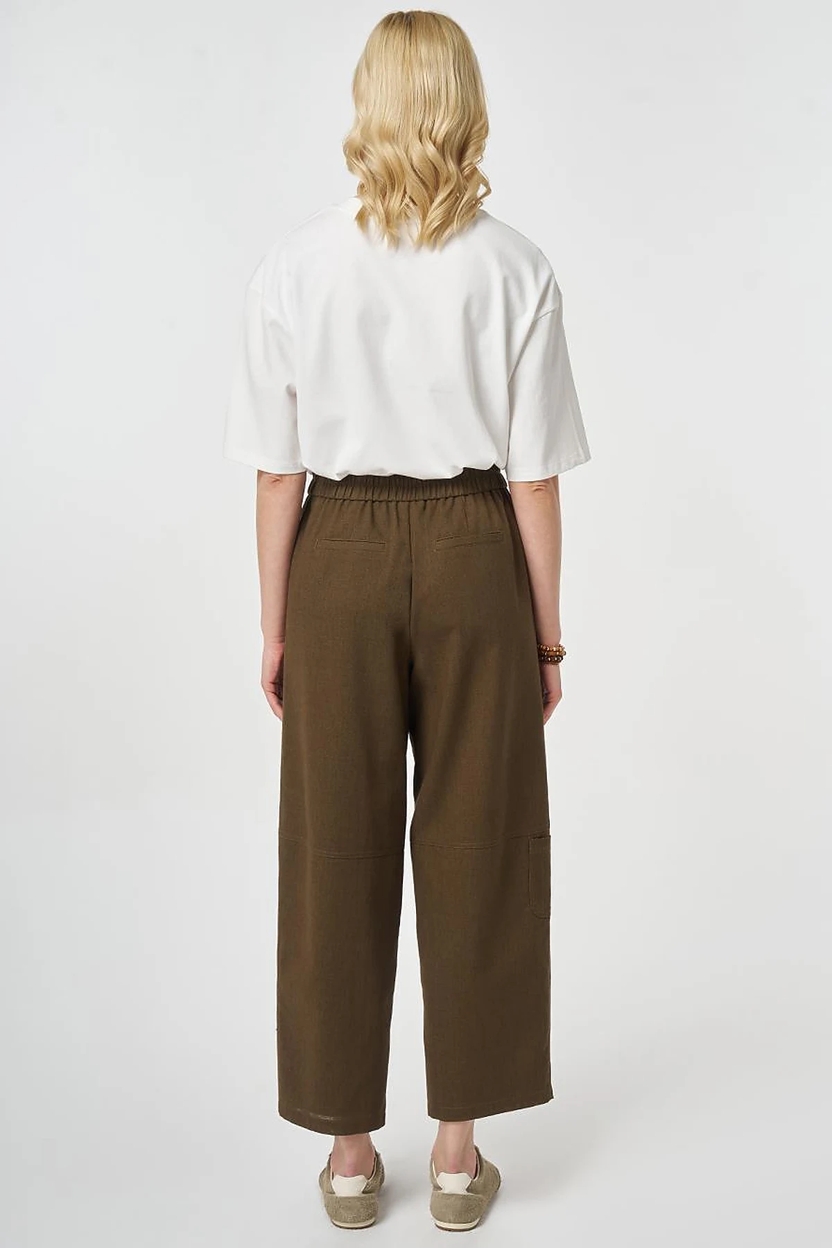 Sport Stitch Viscose Trousers Khaki