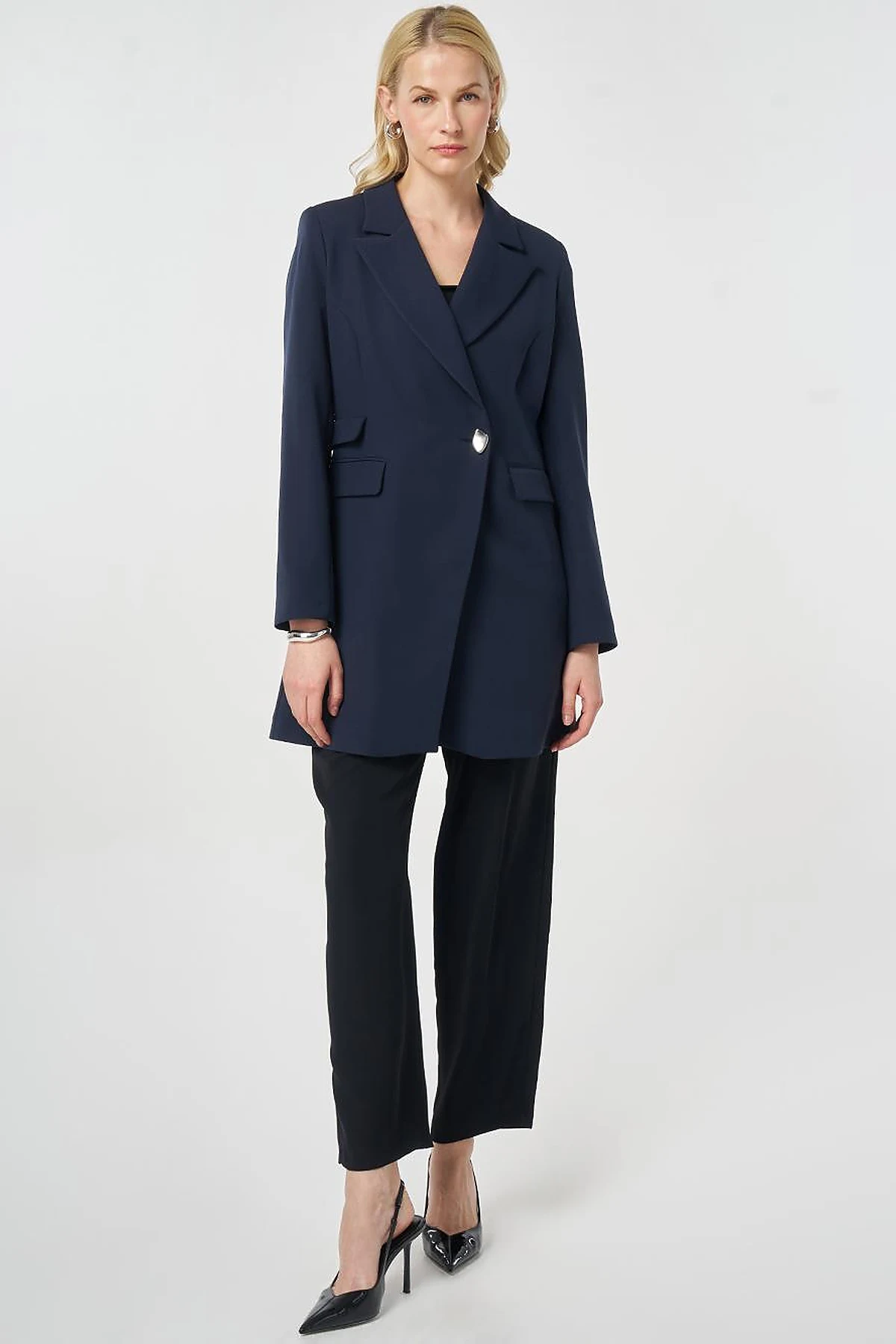 Single-Button Blazer Jacket Dark Navy