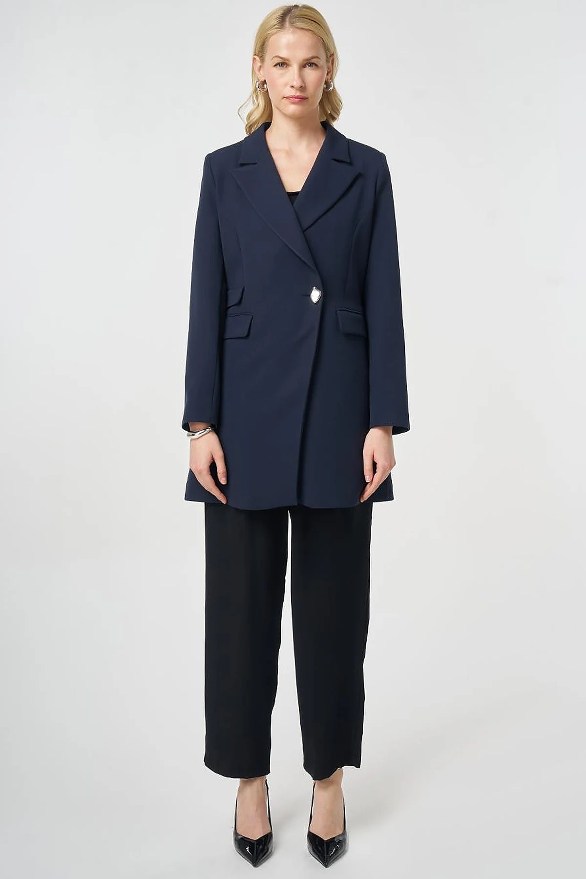Single-Button Blazer Jacket Dark Navy