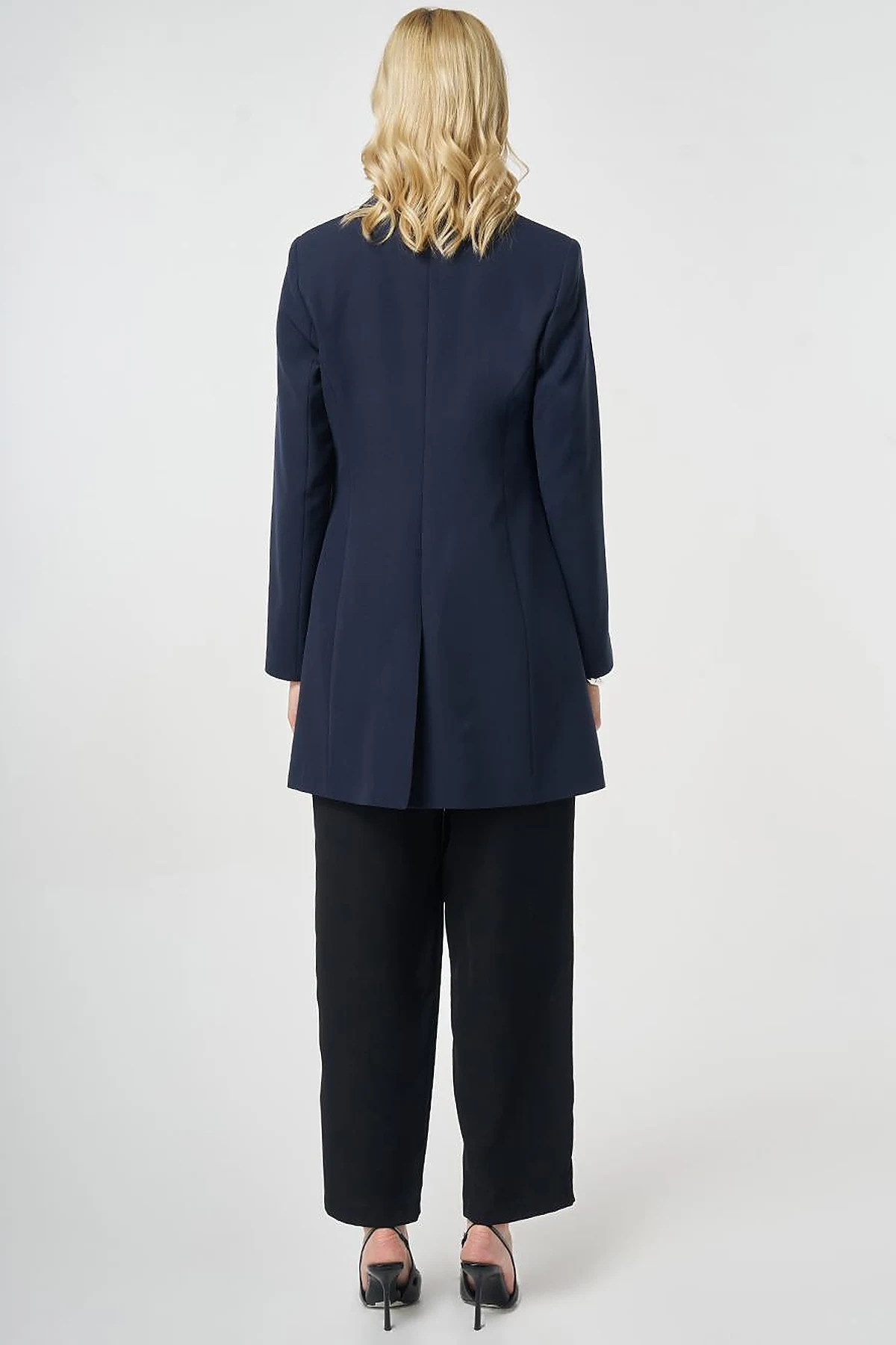 Single-Button Blazer Jacket Dark Navy