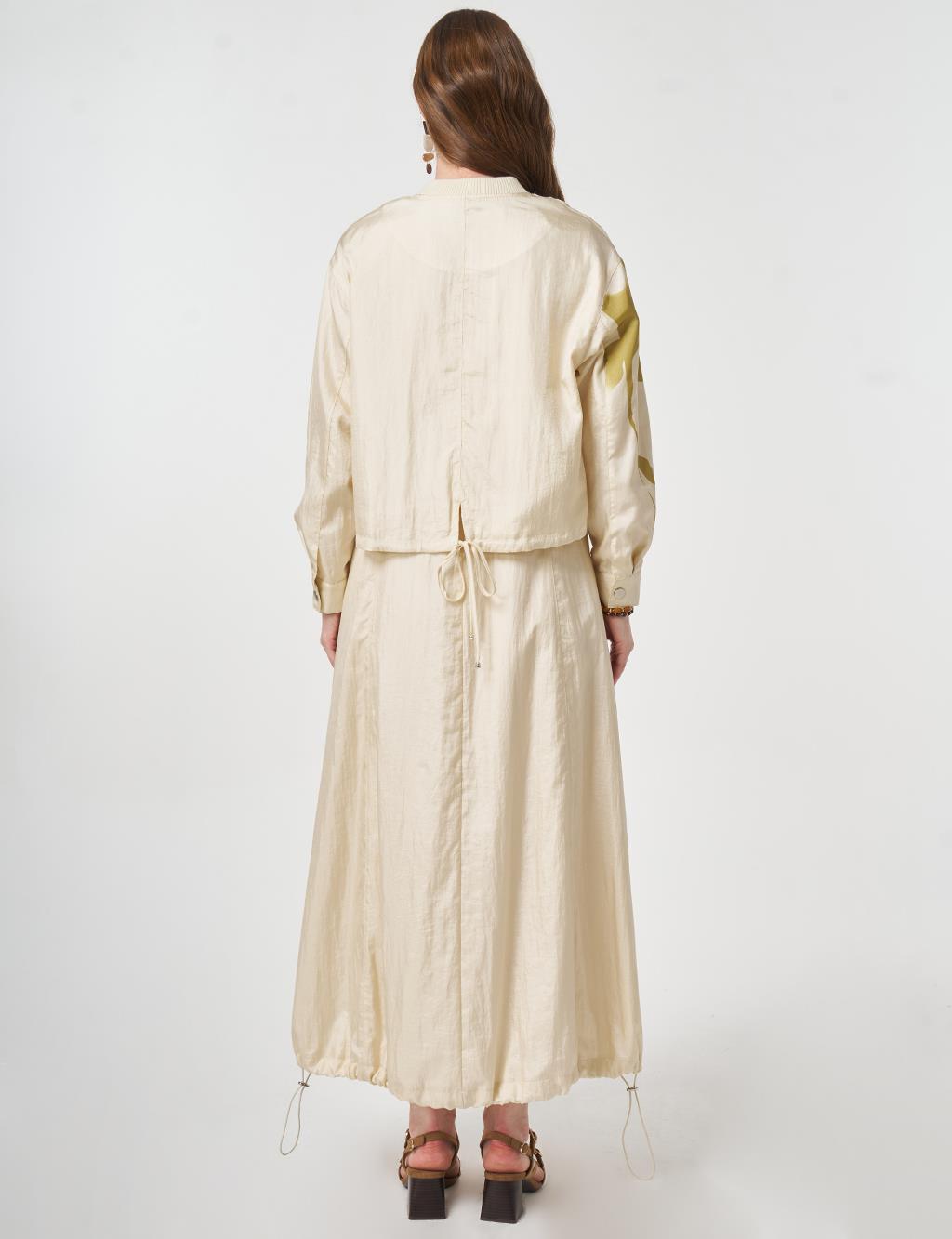 Flap Pocket Two-Piece Set Cream