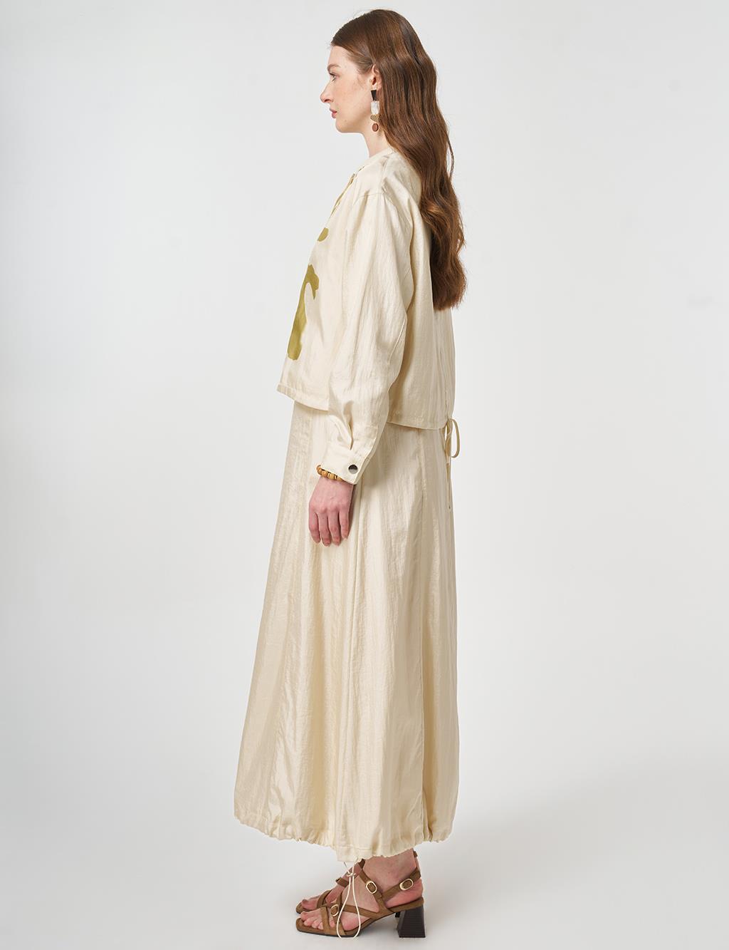 Flap Pocket Two-Piece Set Cream