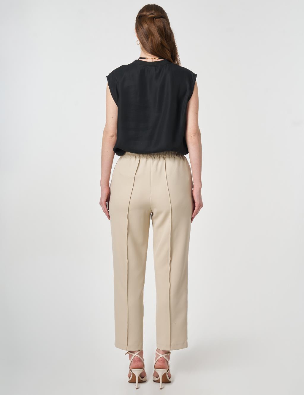 Çima Dikişli Boru Paça Pantolon Taş