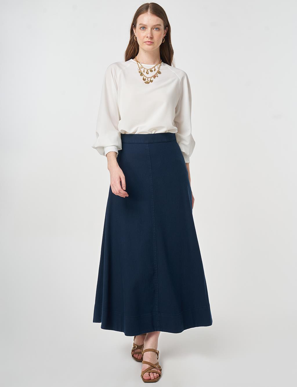 Punto Stitched Non Denim Skirt Dark Navy