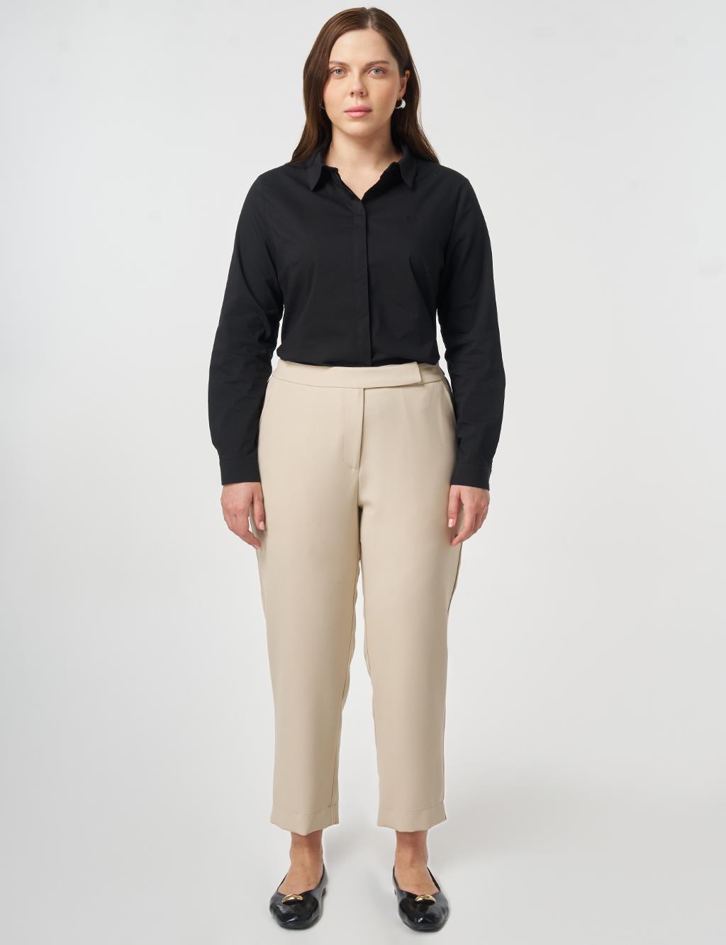 Carrot Cut Trousers Stone