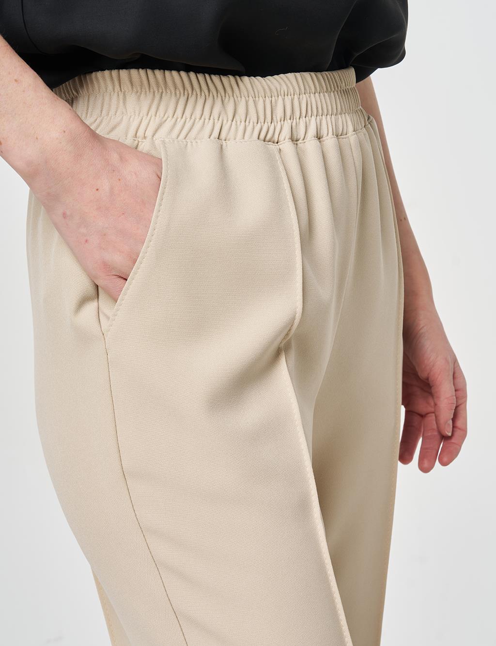 Çima Dikişli Boru Paça Pantolon Taş