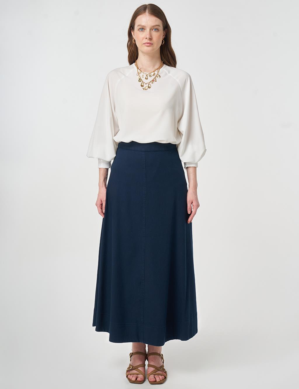 Punto Stitched Non Denim Skirt Dark Navy
