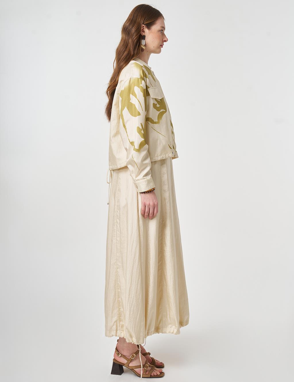 Flap Pocket Two-Piece Set Cream