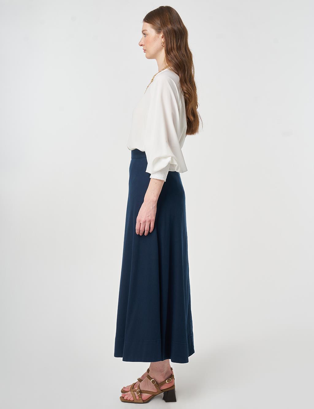 Punto Stitched Non Denim Skirt Dark Navy