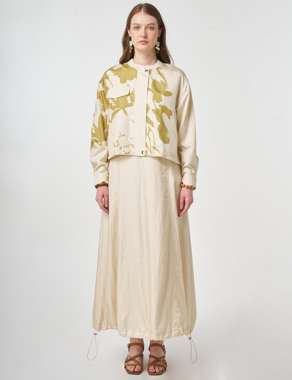 Flap Pocket Two-Piece Set Cream