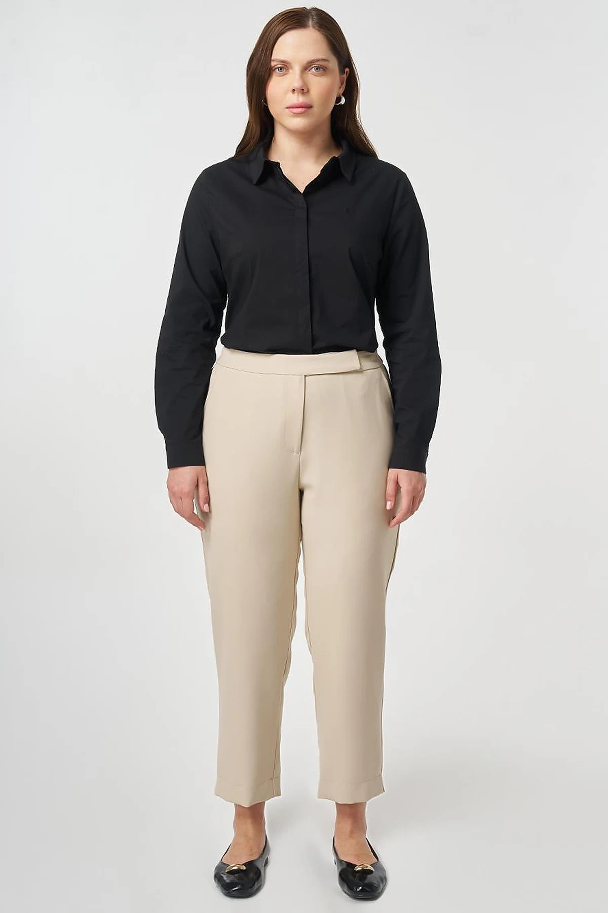 Carrot Cut Trousers Stone