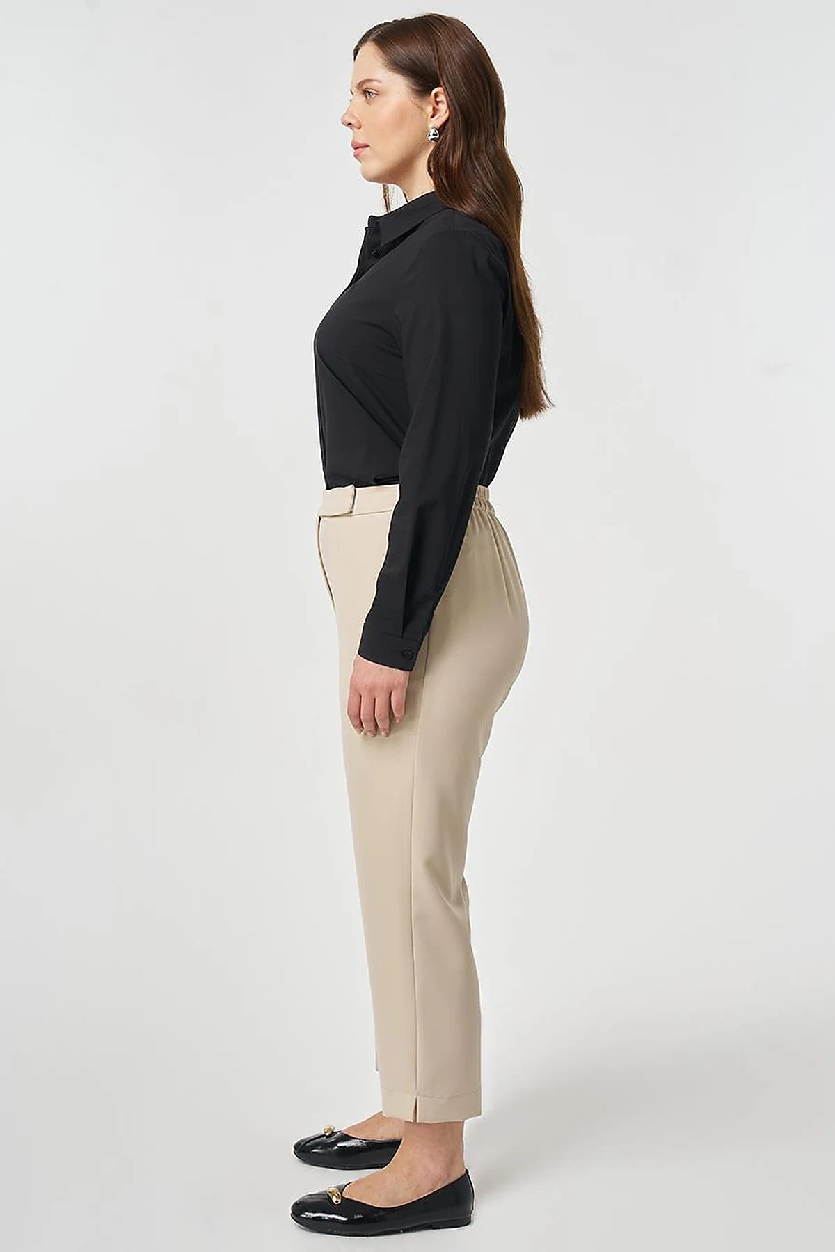 Carrot Cut Trousers Stone