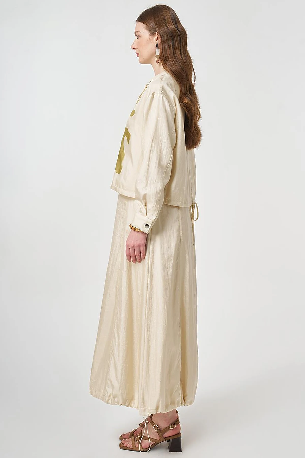 Flap Pocket Two-Piece Set Cream