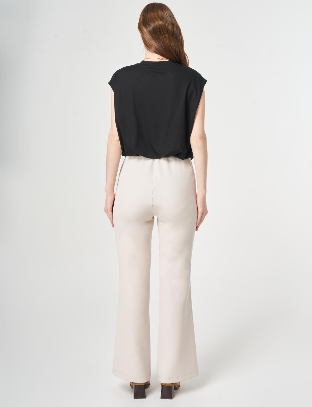 Basic İspanyol Paça Pantolon Açık Gri