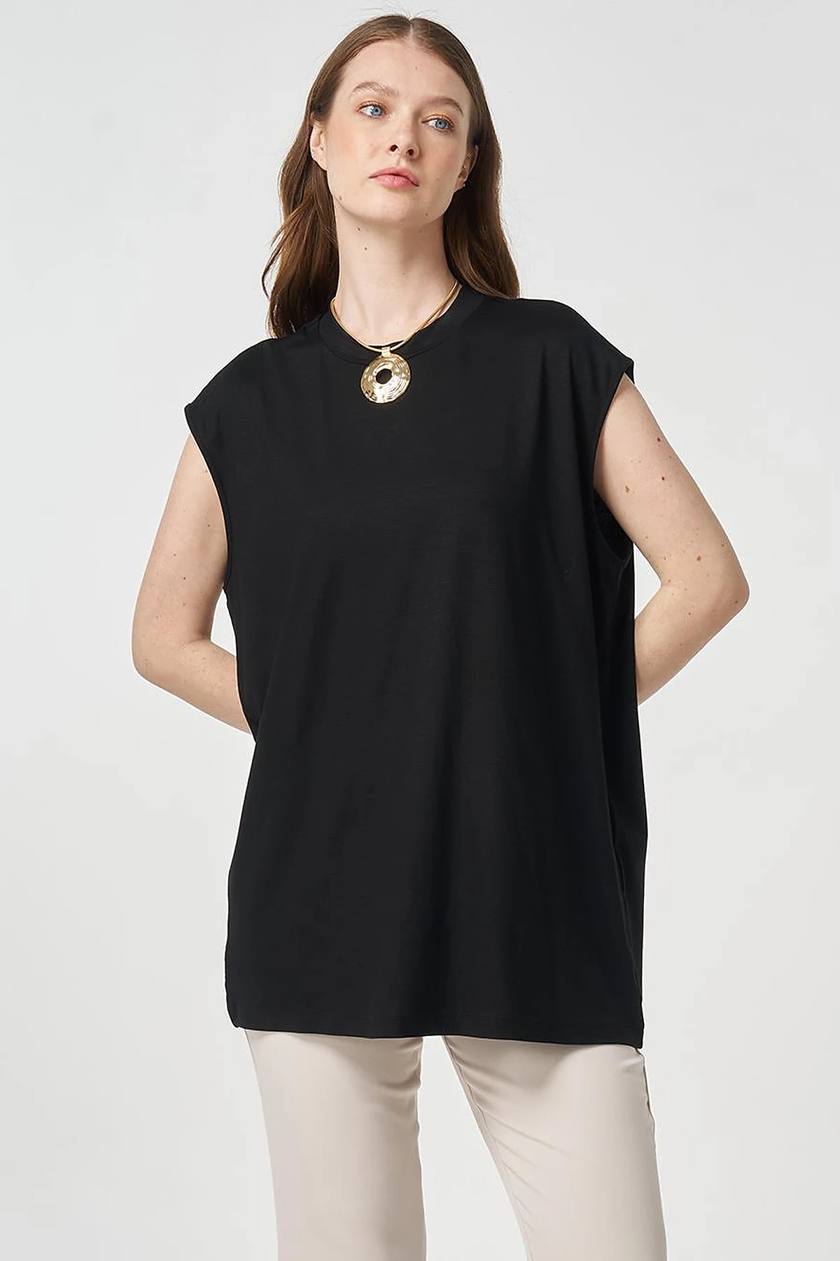 Sleeveless Knitted Blouse Black
