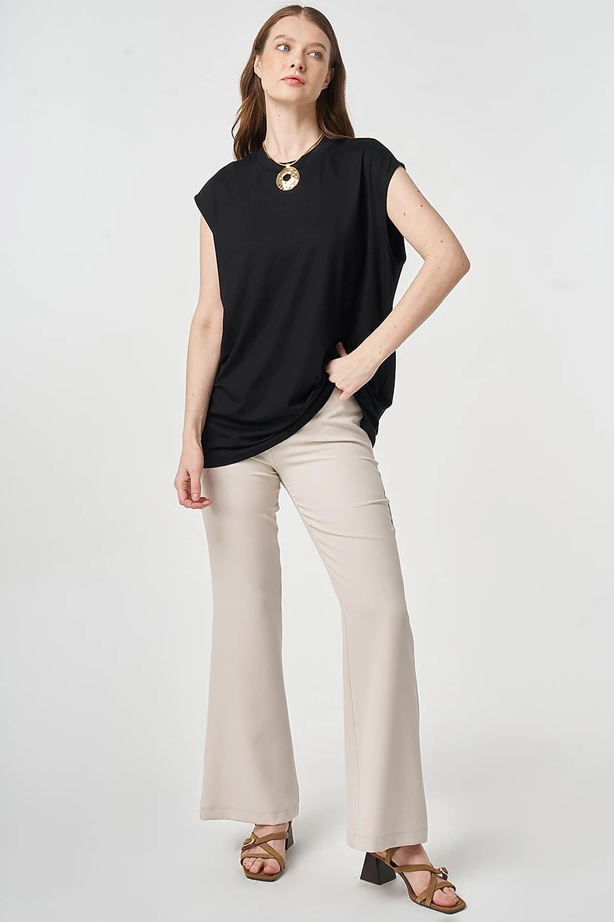 Sleeveless Knitted Blouse Black