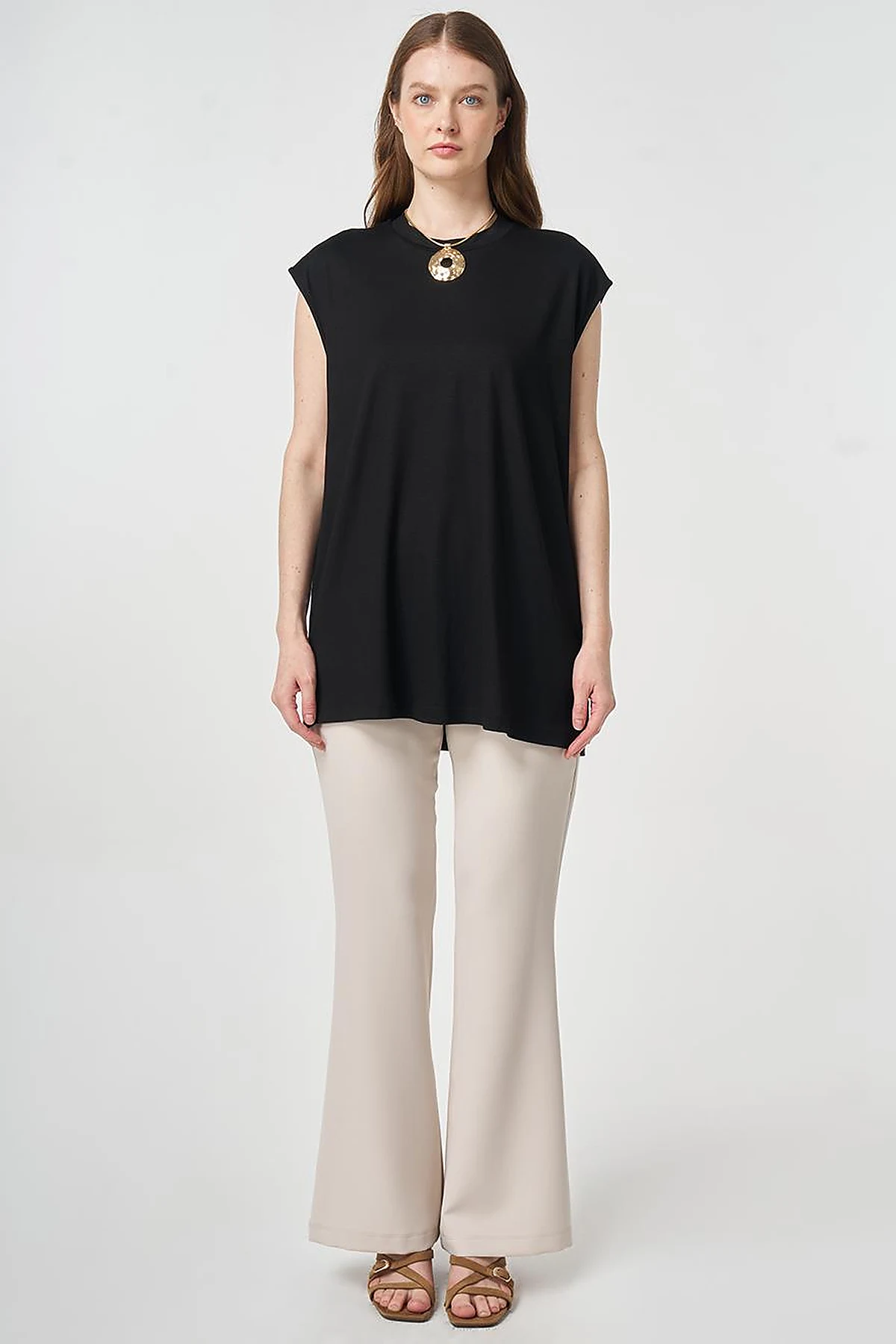 Sleeveless Knitted Blouse Black