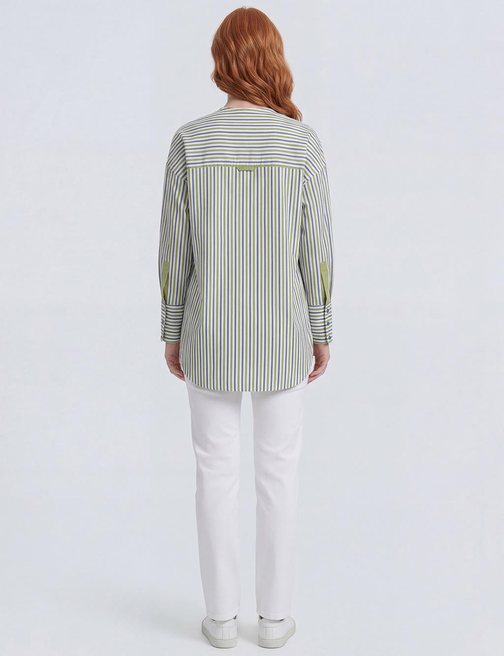 Dropped Shoulder Viscose Tunic Matcha Green