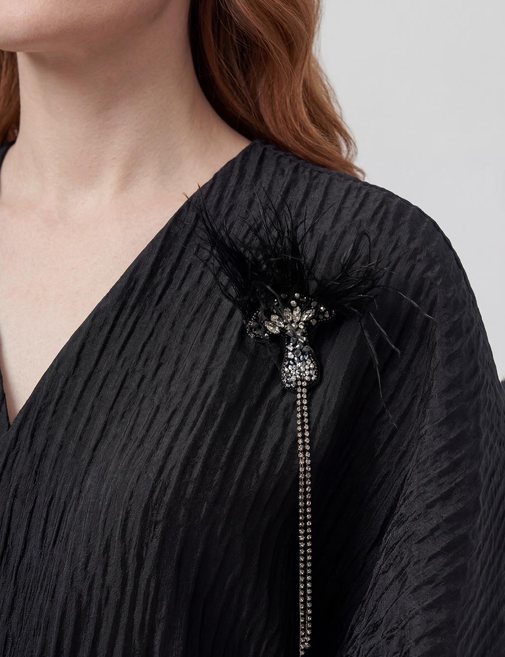 Jakarlı Ceket Siyah