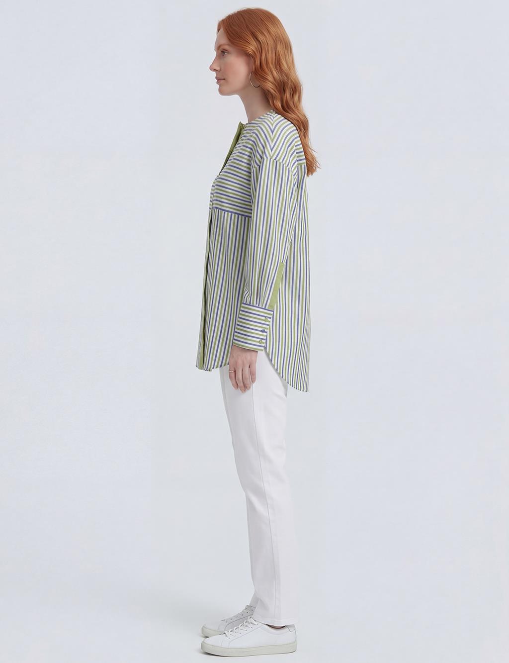 Dropped Shoulder Viscose Tunic Matcha Green