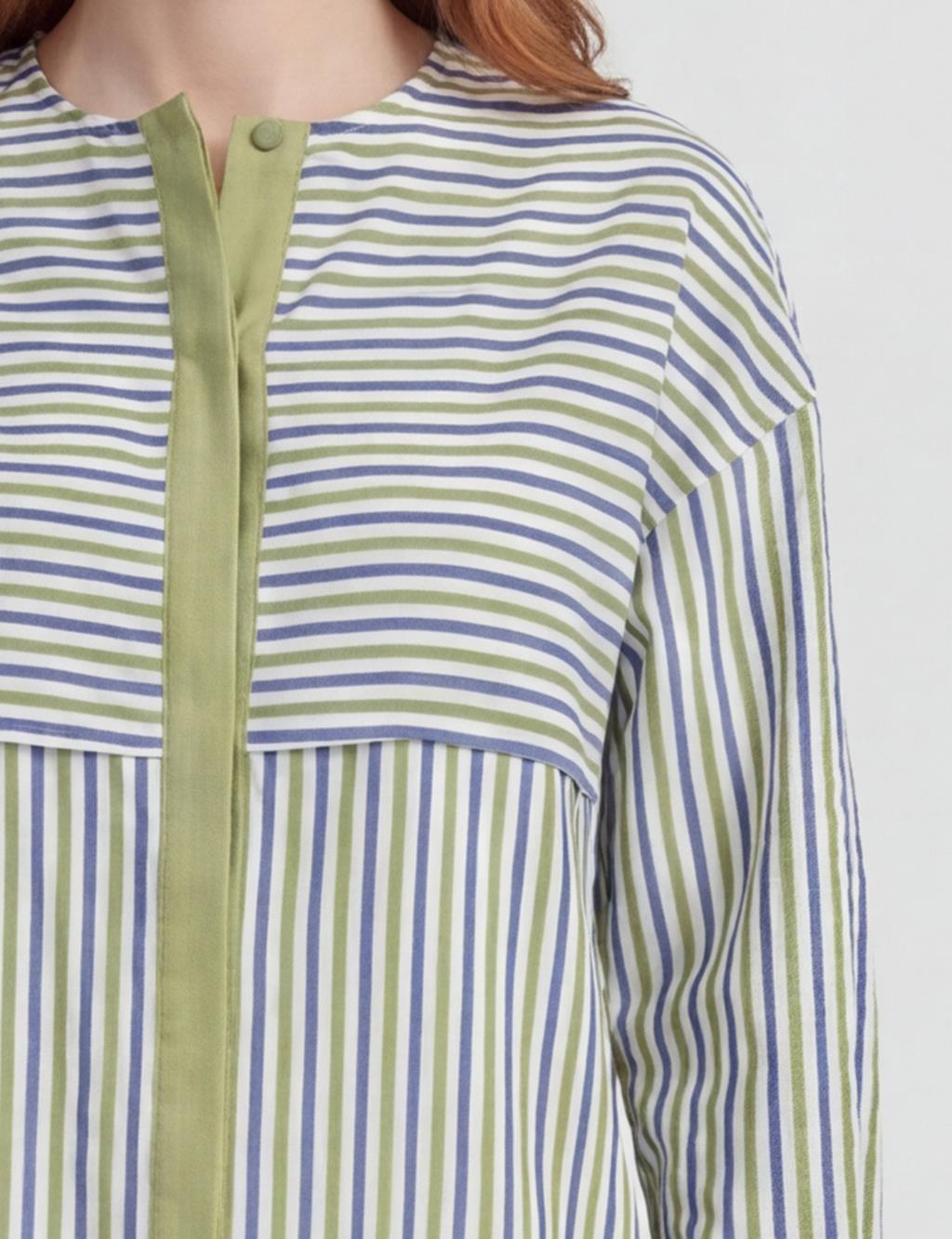 Dropped Shoulder Viscose Tunic Matcha Green