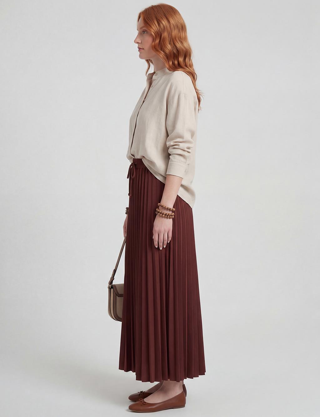 Pleated Skirt Chocolate
