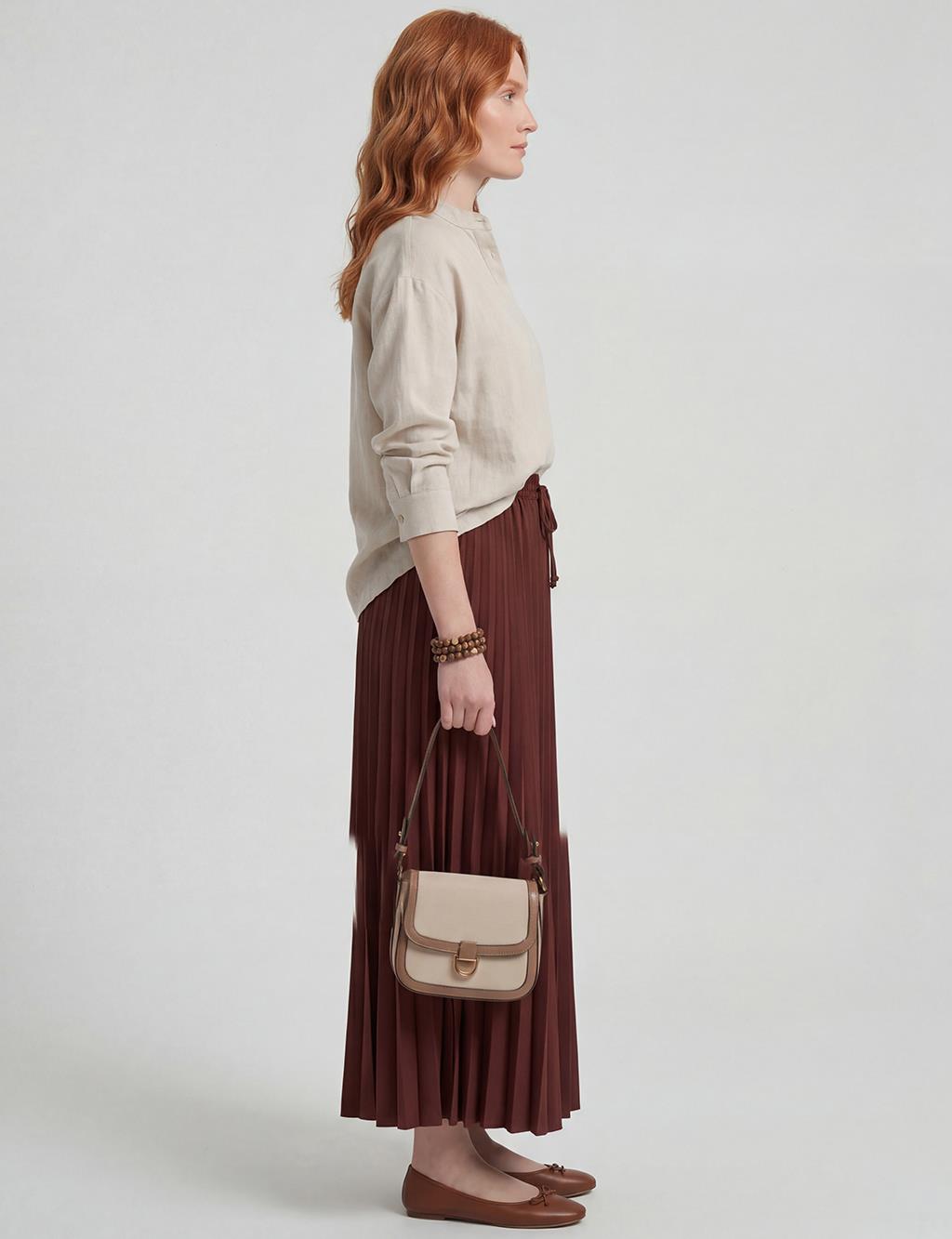Pleated Skirt Chocolate